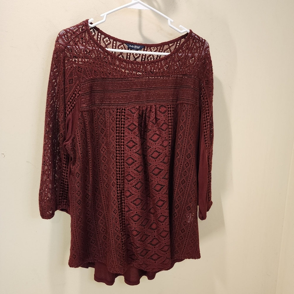 Elegant Lace Blouse - Burgundy